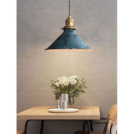 Nordic retro metall käfig decke lampe E27 blau retro industrie kronleuchter anhänger decke lampe