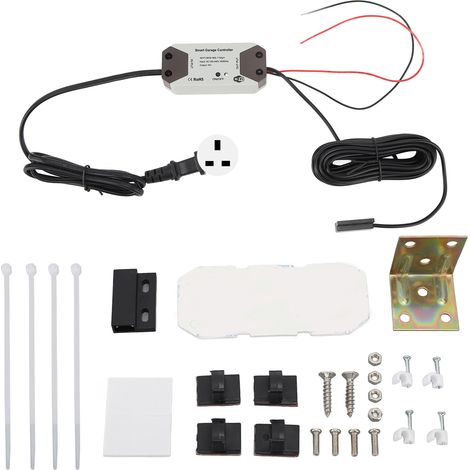 Contrôleur de garage intelligent 100‑240V ABS, ouvre-porte de garage WiFi avec application smartphone, prise UK pour maison. (1/5)