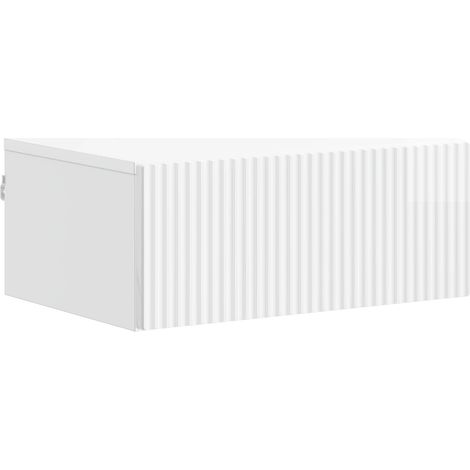 Mobiletto da notte a muro Bianco Lucido 49 x 34,5 x 20 cm vidaXL