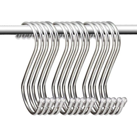 S-förmiger Metallhaken zum Aufhängen, Edelstahl, Multifunktions-Aufhänger, Haken für Küche, Löffel, Pfanne, Badezimmer, Schlafzimmer, 15 Stück, klein, silberfarben Better (1/4)
