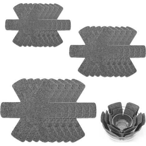 Lot de 15 protège-poêles en feutre, protection empilable pour casseroles et poêle, 3 tailles, tapis d'isolation thermique antidérapant, organisateur de casseroles et séparateurs (1/5)