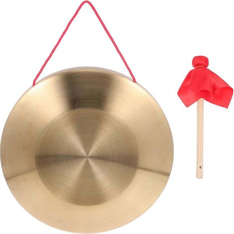 Décoration de table extérieure, instrument de musique Orff, gong Chau, jouets chinois pour enfants, opéra, percussions, gong de table-22X22X2.5CM-Golden (1/4)