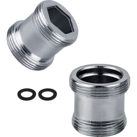 2 pack Adattatore valvola M18 a M22 adattatore filo per esterno filettatura M18, M22, ideale per sfiati e scarichi (1/5)