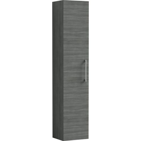 Nuie Arno Wall Hung 1-Door Tall Unit 300mm Wide - Anthracite Woodgrain