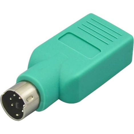 USB Femelle vers PS Mâle Adaptateur Convertisseur Souris Clavier pour PC Bureau avec Raccordement Plug-and-Play et Double Connectivité USB PS (1/5)