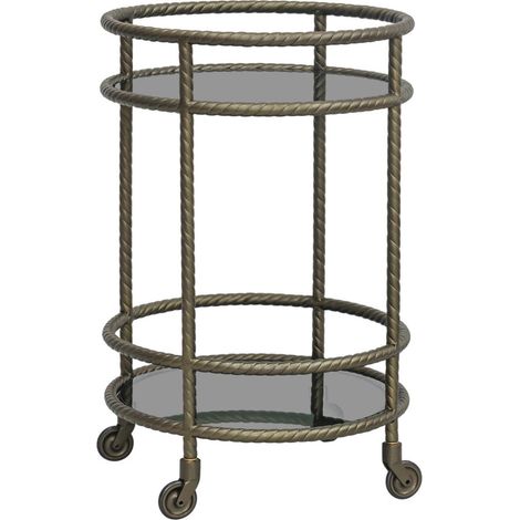 Desserte bar ronde finition laiton antique - laiton antique (1/4)