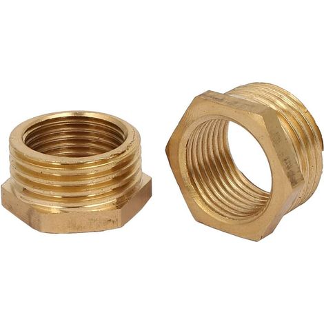 20mm PT-Stecker x 15mm PT-Buchse Messing-Sechskant-Gewindebuchsen Rohrfitting 2PCS (1/2)
