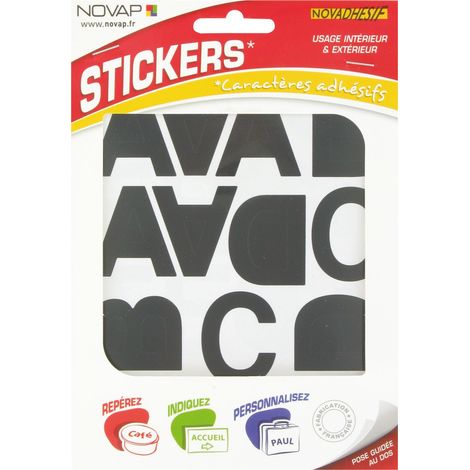 Letras adhesivas 40 mm - Negro NOVAP