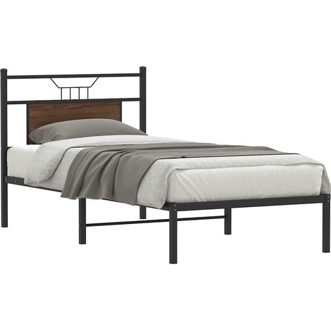 Estructura de cama sin colchón madera marrón roble 90x190 cm