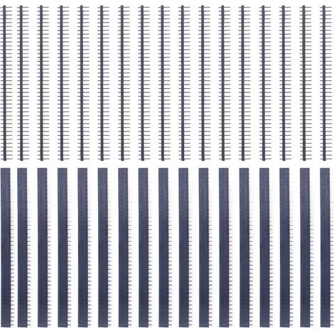 40 pièces 2.54mm 40 Pin Header mâle et Femelle PCB stiftstisten Carte de Circuit imprimé à Trous pour Arduino Raspberry Pi Shield (1/5)