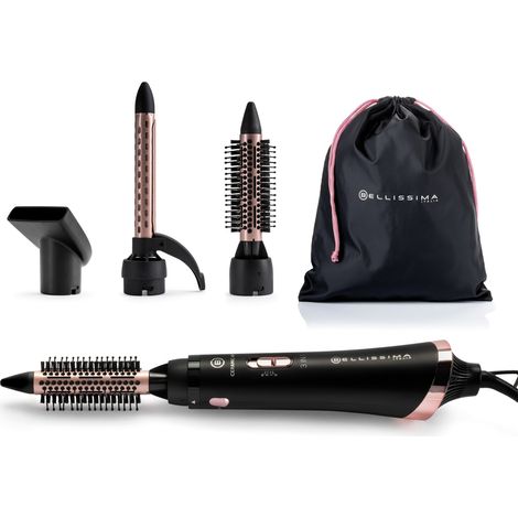 Bellissima 11886 Haarstyling-Gerät Heißluftbürste Warm Schwarz, Rose 800 W 1,8 m