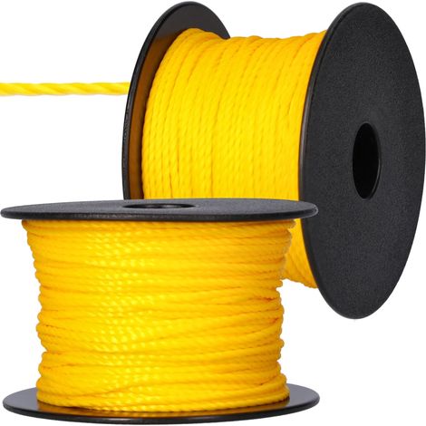Cord贸n de alba帽iler铆a de 50 m x 2 mm, color amarillo (1/5)