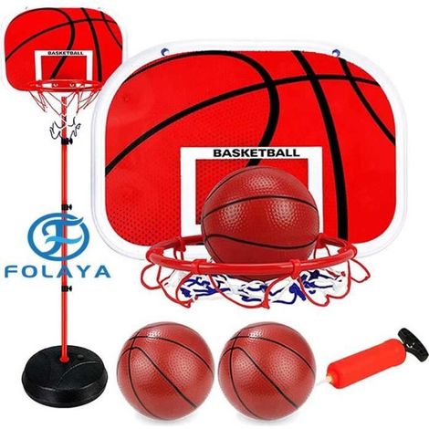 Support de basket-ball - FOLAYA - Réglable - Hauteur 63-165 cm - Avec 3 ballons - Pour enfants (1/4)