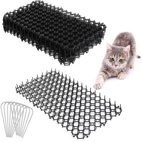 (15 Stück) 20x40 cm Anti-Katzenmatte mit Spikes, Katzenabwehrmatten, für Blumenbeete, Gärten, Carports, Parkplätze, Sofas (1/5)