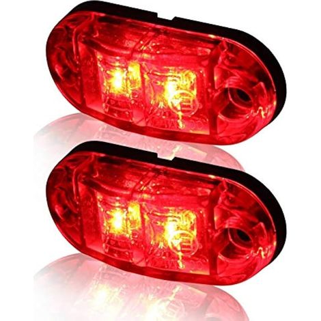 Feu de position latéral automobile, 8 LED 12 V/24 V, feu de signalisation universel pour camions, remorques, fourgonnettes, caravanes, camions, rouge (1/3)