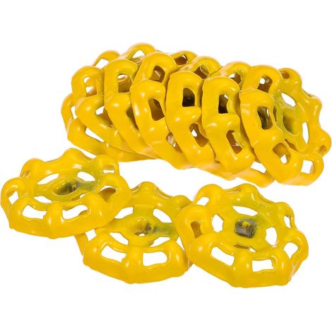 10 Pièces Poignée de Robinet en Fer Ronde Jaune (1/5)