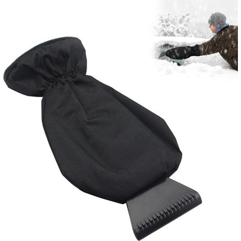 Grattoir à glace pour voiture avec gants - Dégivreur pare-brise, anti-glace, compatible avec pare-brise, vitres arrière et latérales