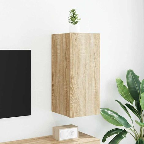 TV-Wandschrank mit LED-Leuchten Sonoma-Eiche 30,5x35x70 cm (1/5)