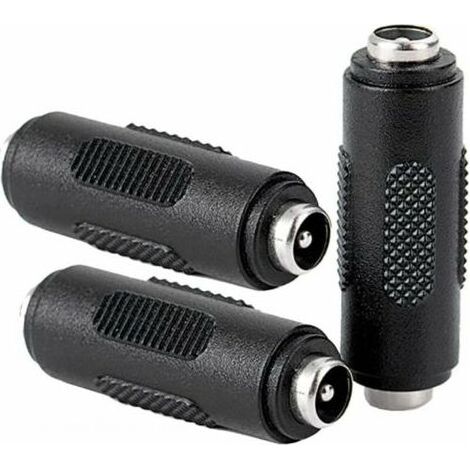 3 Pcs DC Connecteur d'alimentation Femelle à Femelle de 5.5x2.1mm, Adaptateur de coupleur Femelle à Femelle pour CCTV (1/5)