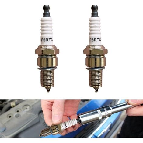 Bougie F6rtc, 2 Pièces F6rtc Bougie D'Allumage Auto, Bougie Tondeuse, Remplacer pour 7995/Wr6dc 7900/Wr7dc, pour Rn9yc Rn10yc Rn11yc, pour 3047/W20epr-U/Vw20, pour Mtd 951-10292 751-10292 131 (1/5)