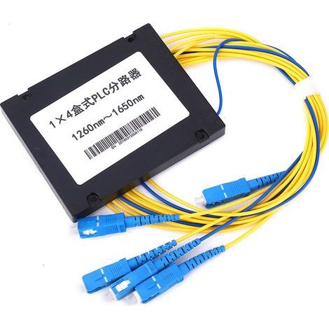 Séparateur Fibre Optique PLC 1x4 Monomode, Faible Perte d'Insertion, Interface SC/UPC pour Câblage Domestique (1/5)
