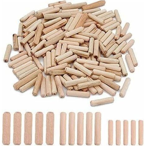 300pcs Chevilles en Bois 6mm 8mm 10mm Chevilles en Bois Assorties M6 M8 M10 pour Meubles en Bois (1/4)