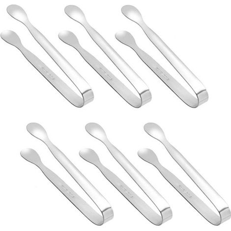 6 mini clip in acciaio inox, clip per zollette di zucchero, clip per cubetti di ghiaccio, clip per alimenti, clip per snack, bordi lisci per antipasti, tè pomeridiano, bar, ecc. (1/5)
