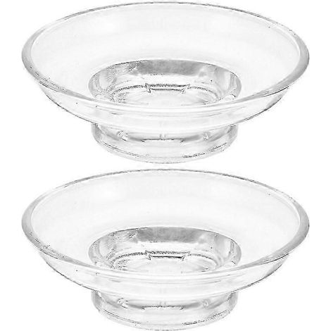 Porte-savon rond en verre, support pour savonnette lourde, pour comptoir de salle de bain (1/4)