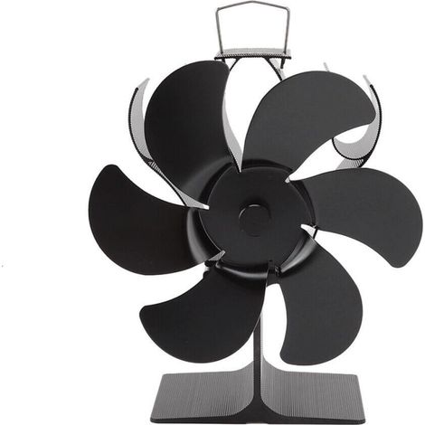 Ventilateur Poele à Bois 6 Pales Ventilateur Cheminée Alimenté à la Chaleur Ventilateur Silencieux avec Protection Contre le Surchauffe pour Poêle à Bois Cheminée Gaz Bûche Poêle à Granulés (1/5)