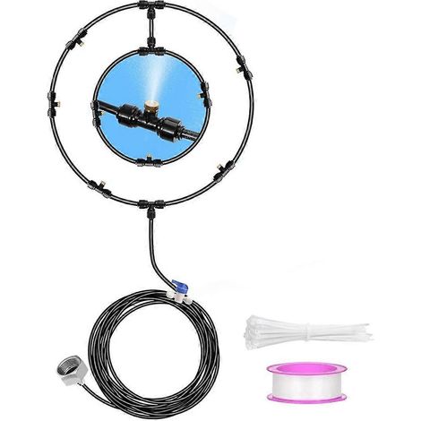 Kit de brumisation pour terrasse extérieure, brumisateurs d'eau pour rafraîchir l'extérieur, système de brumisation avec tuyau de 8 m (26,3 pi). (1/4)