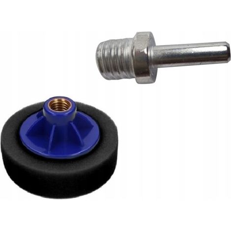 Mini esponja de pulido negra para acabado + adaptador para taladro (1/3)
