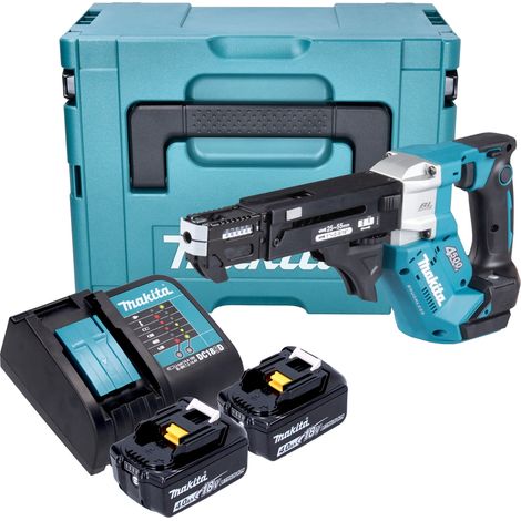 Makita DFR 552 SMJ avvitatore a batteria con caricatore 18 V 25 - 55 mm Brushless + 2x batteria 4,0 Ah + caricabatteria + Makpac