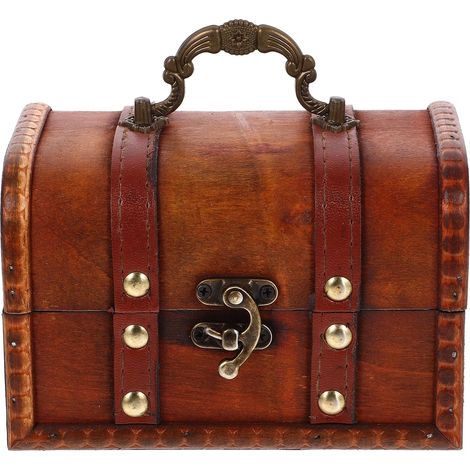 Coffret de Rangement en Bois Vintage avec Serrure, Boîte Rétro pour Bijoux et Accessoires, Capacité Suffisante, Finition Artisanale pour Chambre (1/5)