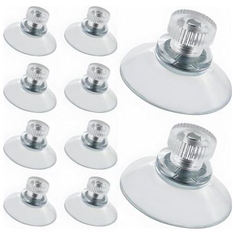 QORVA-Lot de 10 ventouses de 25 mm pour fenêtre, ventouse avec filetage et écrou moleté (forte adhérence), crochets à ventouse, pour miroir, fenêtre, porte, mur et  surfaces lisses (1/5)