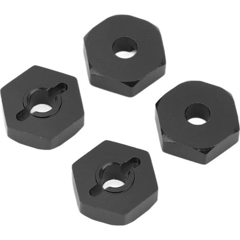 Sechskant-Radadapter aus Aluminiumlegierung, Sechskant-Kupplungsteile für Traxxas E Revo 1/16 RC-Cars, schwarz (1/5)