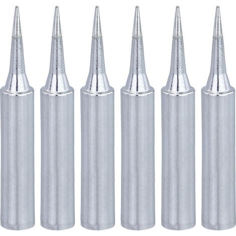 Lot de 6 pointes de fer à souder, pannes à souder, réacteur de panne à souder 900M-T-I, kit de pannes à souder de rechange, pour pistolet à souder, station de soudure, etc (1/5)