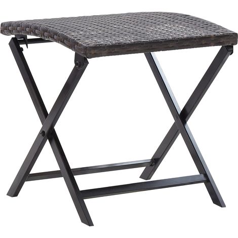Klapphocker Poly Rattan Braun