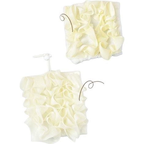 Esponja de ducha, 2 piezas, Esponja corporal de malla, Baño relajante, Bola grande para baño y ducha, Ducha, Baño, Baño, 14×14cm, Amarillo (1/5)