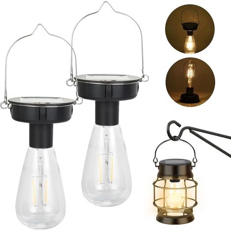 Ampoule Solaire Exterieur, 2 Pièces 8.5 cm Lampe Solaire Jardin Rechange, Lampe Solaire de Rechange avec Ampoule LED Brillante, Éclairage Solaire D'extérieur Décoration DIY (1/5)