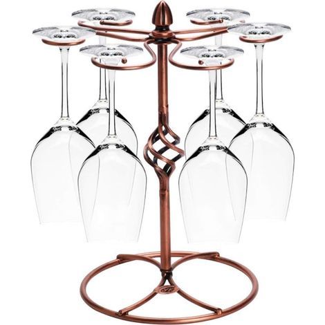 1pc Support pour verres à vin, support pour verres à pied avec supports de séchage pour verres à vin Peut contenir 6 verres à vin(Verres à vin non inclus). (1/4)