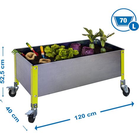Simonrack Mobile Blumenkasten grün 70 Liter Metall