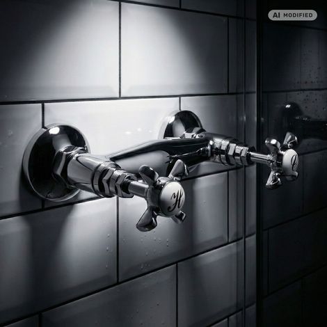 PaulGurkes Duscharmatur Chrom Retro Nostalgie englischer Style Zweigriffmischer (1/5)
