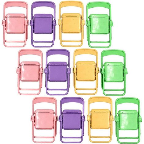 12pcs Mini Chair Shape Cell Phone Stand Foldable Universal Candy Color Mobile Phone Holder (1/5)