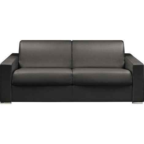 Divano letto 4 posti a ribalta in similpelle Nero - Larghezza Materasso 160 cm - Spessore 18 cm - CALITO