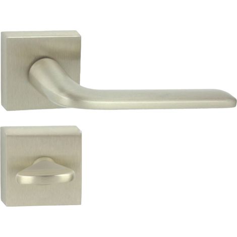 DOMINO Poignée de porte VITTORIA QR M9 WC Poignée avec rosace WC Nickel (1/5)