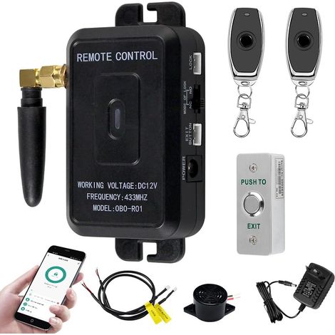 Access Control System Kit Ouvre Porte sans Fil Télécommande Déverrouillage Smartphone APP Control (sans Kit de Verrouillage) (1/5)