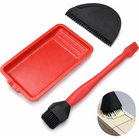 3 Rouleaux de Colle à Bois, 1 Pinceau à Tête en Silicone, Kit Applicateur de Colle Bois, 1 Peigne de Pose et 1 Bac Collecteur, pour Applicateur, Collage Précis, Bricolage (1/5)