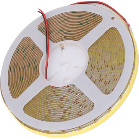 Bande LED COB haute luminosité adhésive flexible double rangée, idéale pour décorer meubles et voitures (10 m, 24 V, lumière blanche 6000K). (1/5)
