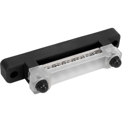 Bloc de distribution électrique 48 V 150 A à 6 bornes avec couvercle, goujons M6 et vis M4 pour voiture, camping-car, caravane, bateau, marine, noir (1/5)