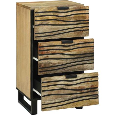 Maison La Vie - Buffet Salon Moderne - Meuble de rangement - Marron 40 x 33 x 75 cm bois de manguier massif bu4755